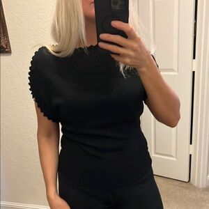 Cyrus Black Fitted Cap Sleeve top